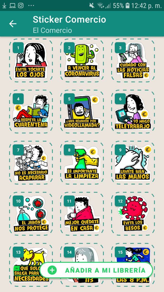 Lima Coronavirus en Per descarga los stickers de El 