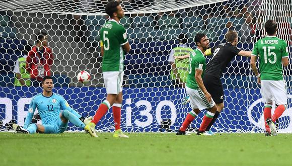 Wood abrió el marcador a favor de Nueva Zelanda luego de aprovechar un error en la zaga de México. (Foto: AFP)
