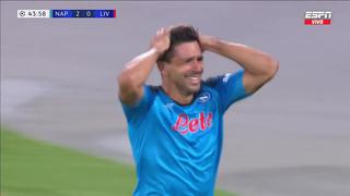 Entre lágrimas: Gio Simeone anota el 3-0 de Napoli vs. Liverpool | VIDEO