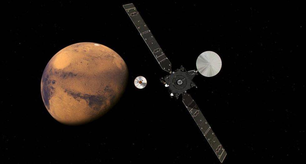 Schiaparelli, si todo se ha desarrollado con normalidad, habr&aacute; entrado en la atm&oacute;sfera de Marte y habr&aacute; descendido durante seis minutos hasta aterrizar.  (Foto: EFE)