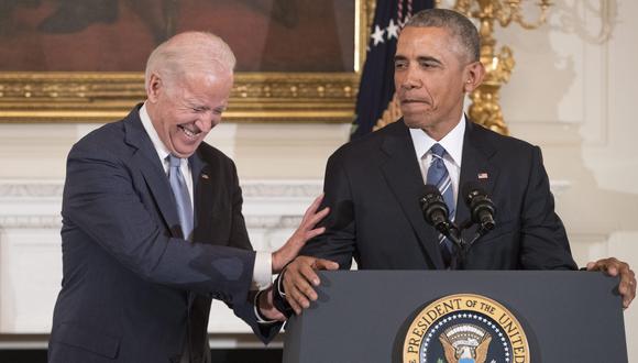 Una foto de archivo de Joe Biden y Barack Obama en una conferencia cuando el segundo se desempeñaba de presidente de Estados Unidos. (Archivo/EFE)