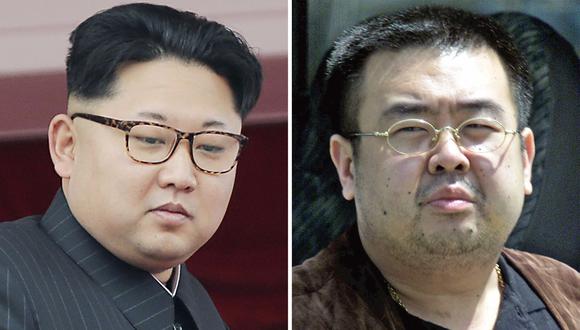 Kim Jong-un y su hermano Kim Jong-nam, asesinado en Malasia. (AP).