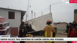 Chorrillos: conductor de camión falleció tras impactar contra frontis de vivienda en la zona de San Genaro