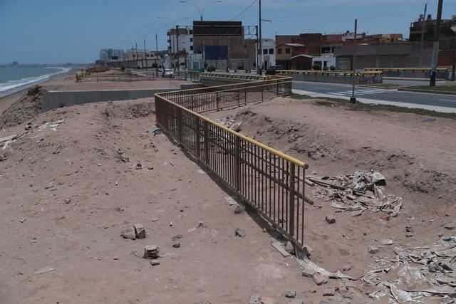 Este Diario realizó ayer un recorrido y constató que los trabajos en la Costa Verde del Callao siguen paralizados. La obra fue suspendida por el escándalo de Odebrecht (Hugo Pérez / El Comercio)