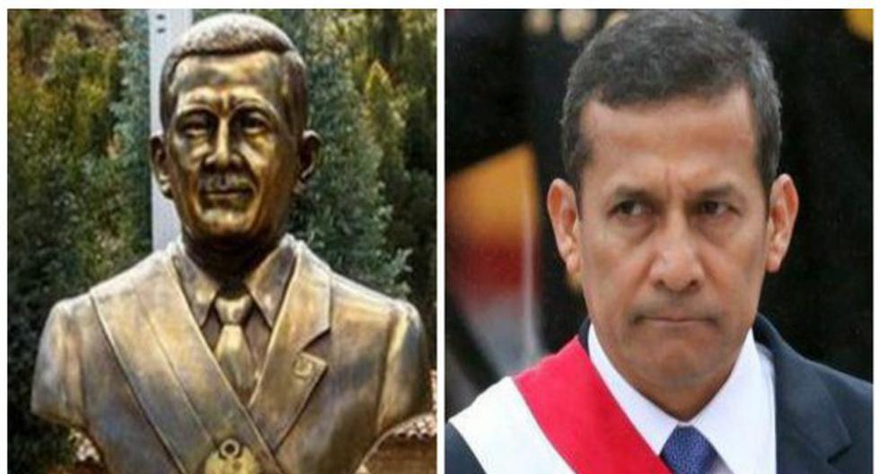 Develan busto del presidente en Ayacucho. (Foto: El Comercio / Twitter)