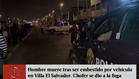 Villa El Salvador: hombre murió tras ser embestido por vehículo