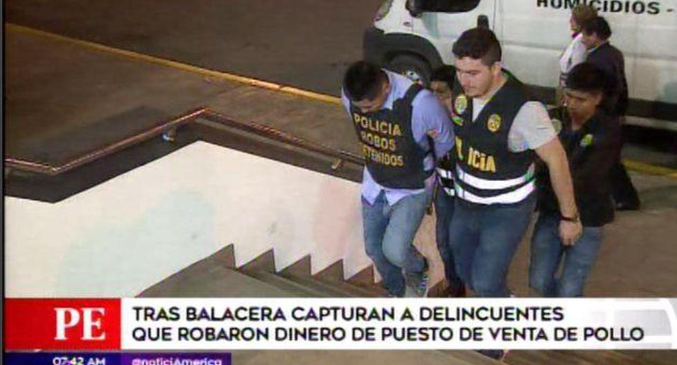 Los delincuentes&nbsp;fracasaron en su intento por huir. (Foto: Captura/América Noticias)