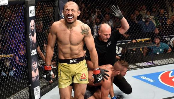 UFC: José Aldo noqueó a su rival y se emocionó hasta el llanto. (Foto: AFP)