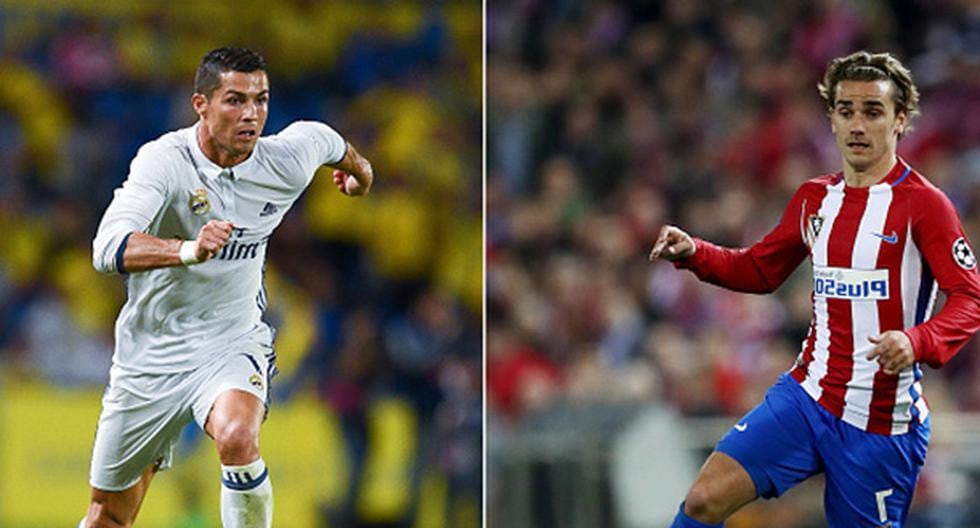 Real Madrid y Atlético Madrid miden fuerzas con sus principales figuras: Cristiano Ronaldo y Antoine Griezmann. (Foto: Getty Images)