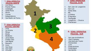 Dividen Región Policial Lima en cuatro sectores operativos