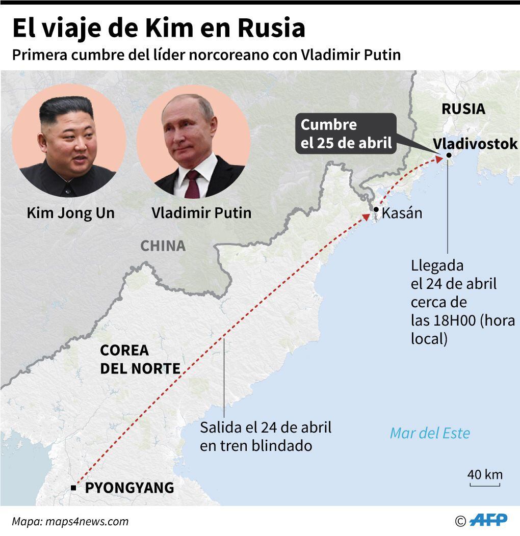 Kim's train trip to Russia in 2019. (AFP).