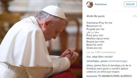 Papa Francisco se estrena en Instagram y pide "rezad por mí"