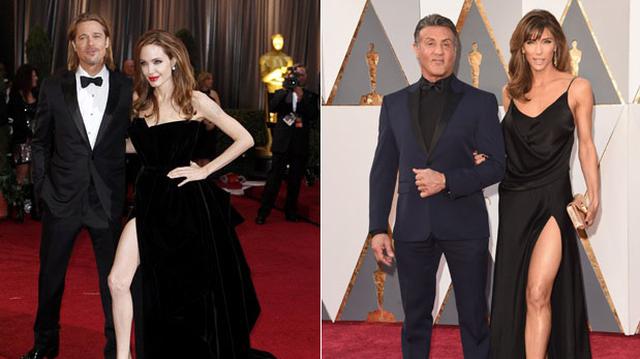 Oscar: esposa de Stallone llegó con vestido a lo Angelina Jolie - 1