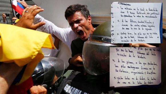 Leopoldo López desde la cárcel: "Estoy bien, no se rindan"