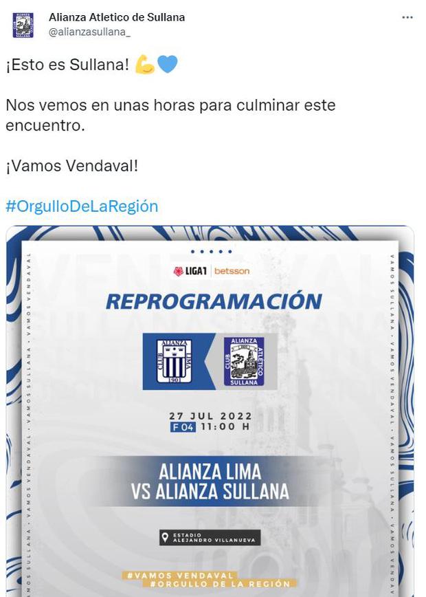 Alianza Atlético confirma que se presentará al partido ante Alianza Lima.