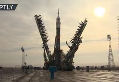 NASA: Soyuz MS-08 es lanzada hacia la EEI con balón del Mundial dentro