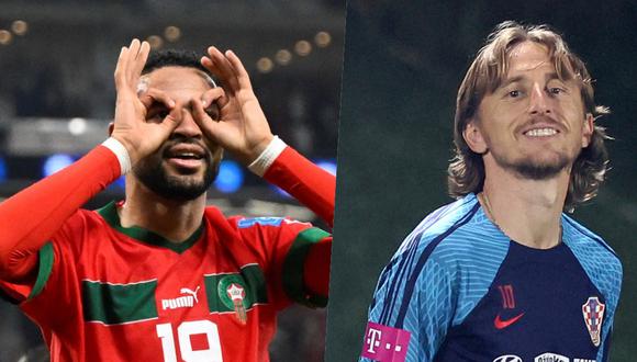 Youssef En-Nesyri y Luka Modric se enfrentan este sábado en las semifinales de Qatar 2022.