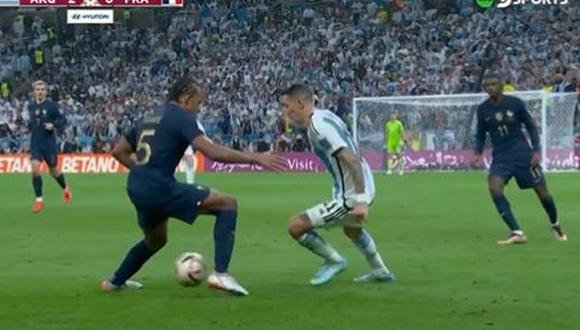 Argentina vs. Francia: el espectacular caño de Di María a Koundé en la final del Mundial 2022 | Foto: captura