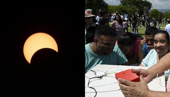 Este dispositivo permite que personas ciegas o con dificultad visual puedan seguir de cerca el eclipse solar. Ya fue usado en eventos anteriores. (Fotos: AFP)