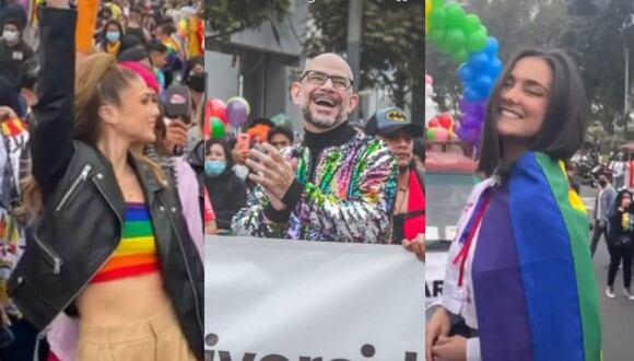 Famosos asistieron a la Marcha del Orgullo LGTBIQ+. (Foto: Composición Instagram).