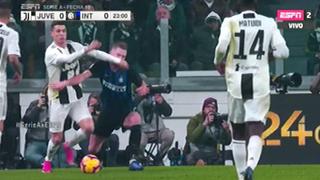 Juventus vs. Inter de Milán: Cristiano Ronaldo hizo sangrar a rival pero no fue amonestado | VIDEO
