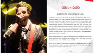 Molotov no tocará en Lima: el concierto del 24 de octubre fue cancelado