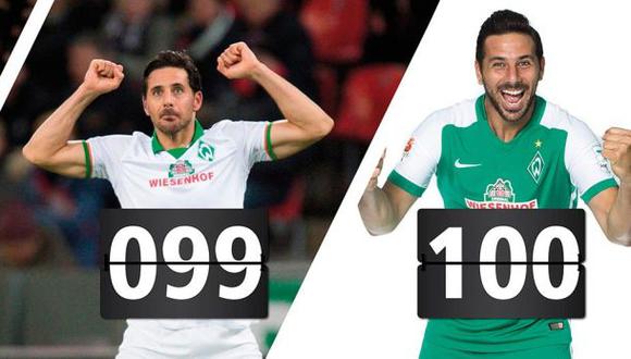 Werder Bremen elogia a Claudio Pizarro en sus redes sociales