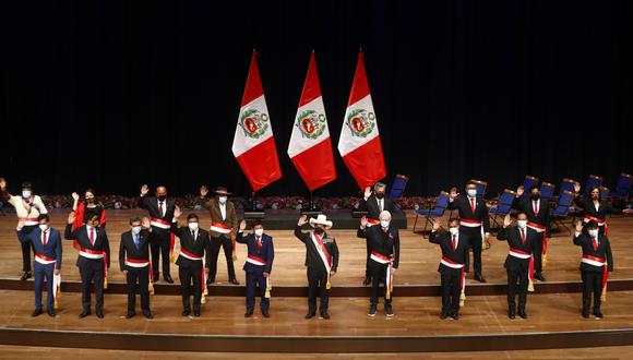 El Gabinete Ministerial presidido por Guido Bellido solo tiene dos mujeres en su conformación. Foto: (Presidencia)