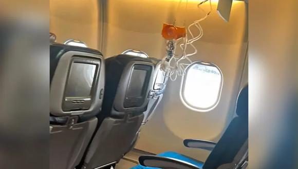 El interior de un avión de Hawaiian Airlines que soportó una turbulencia en su vuelo de Phoenix a Honolulu. (Captura de video).