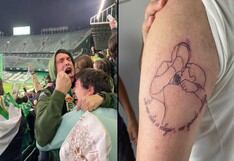 Hincha del Betis se tatúa el emotivo abrazo que se dio con su padre tras gol de Borja Iglesias y jugador le responde