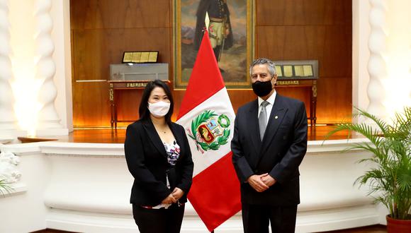 Presidente Francisco Sagasti se reunió, en Palacio de Gobierno, con Keiko Fujimori, lideresa de Fuerza Popular (Foto: Presidencia)