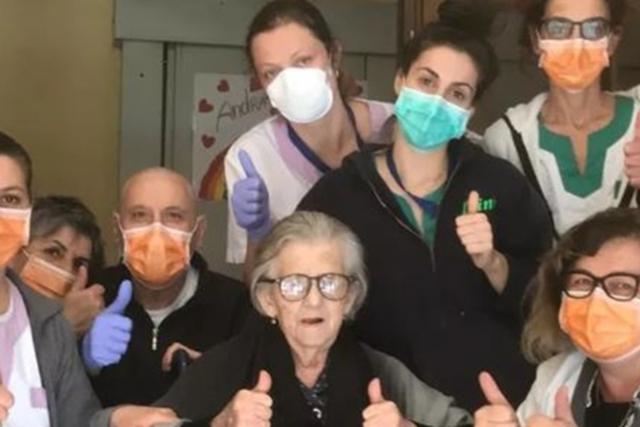 Alma Clara Corsini de 95 años logró vencer al covid-19, siendo la segunda paciente mayor de 90 años que logró curarse de este virus. | Foto: Gazzetta Di Modena