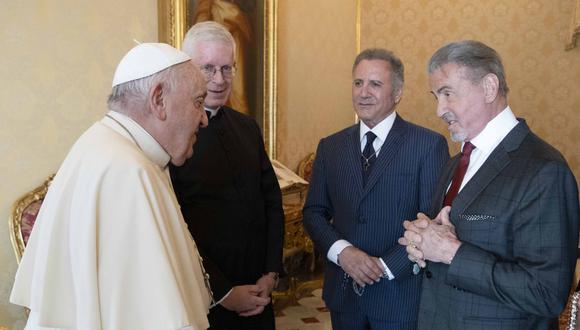 Sylvester Stallone protagonizó encuentro con el papa Francisco en el Vaticano. (Foto: VATICAN MEDIA / AFP)