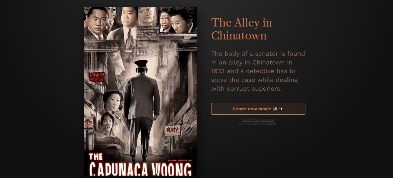 The Alley in Chinatown.  (Photo: screenshot, This Movie Does Not Exist)