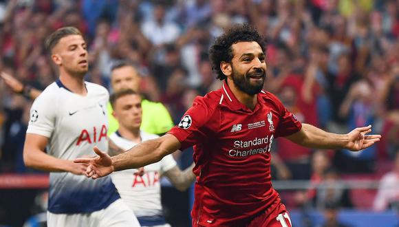 Salah marcó de penal el gol que clasificó a su país al Mundial luego de 28 años y con el Liverpool uno en la victoria que le dio la Champions al equipo de Klopp. (Foto: AFP)