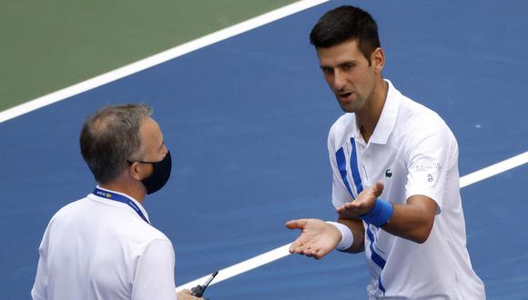 El diálogo entre Novak Djokovic y el supervisor del US Open tras el incidente. (Foto: EFE)