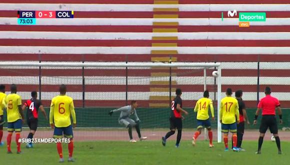 Perú recibió otro golazo: Brayan Vera marcó el 3-0 de Colombia con este espectacular tiro libre. (Foto: captura)
