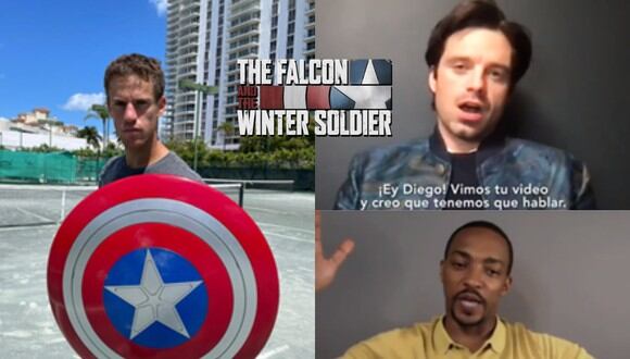 Un video viral del entrenamiento del "Peque" Schwartzman con el escudo del Capitán América provocó la intervención del propio Falcon y el Soldado del Invierno. | Crédito: @dieschwartzman / @disneyplusla / Twitter
