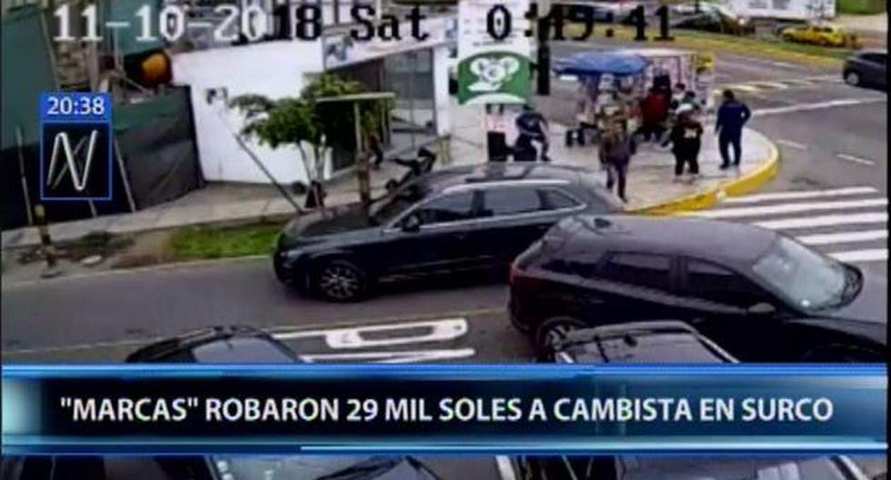 Los delincuentes sorprendieron al cambista al apuntarle con sus armas de fuego. (Foto: Canal N)