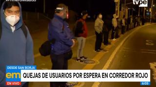 San Borja: reportan largas colas en paradero por espera de buses del Corredor Rojo 