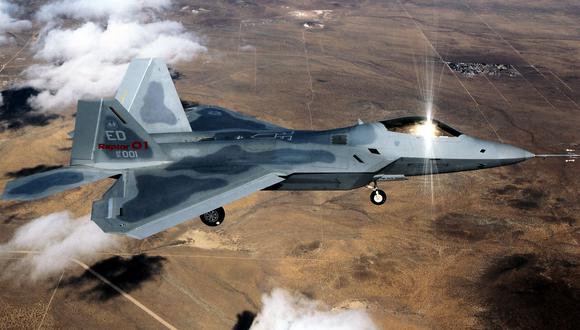 Avión de combate F-22 Raptor. (Foto referencial)