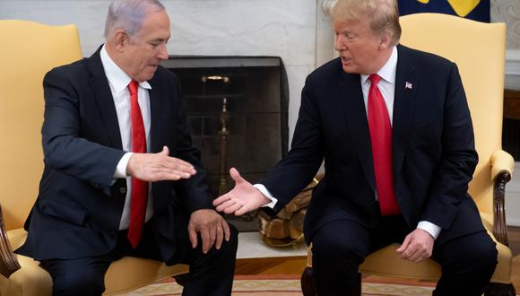El presidente de Estados Unidos, Donald Trump, felicitó a Netanyahu por "haber ganado" las elecciones generales en Israel. Foto: archivo de AFP