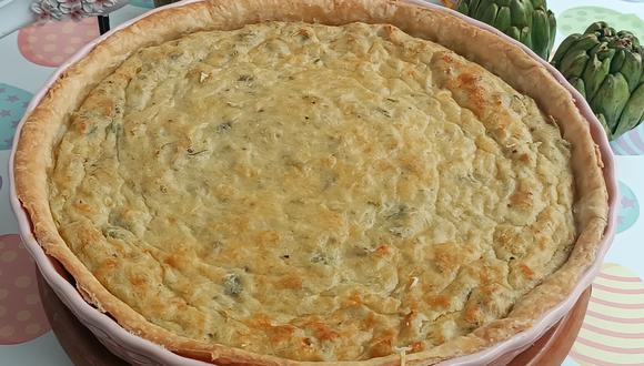 Pastel de alcachofa, una receta de Colette Olaechea.