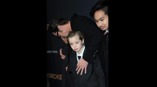 Brad Pitt e hijos tomaron lugar de Angelina Jolie en premiere - 4