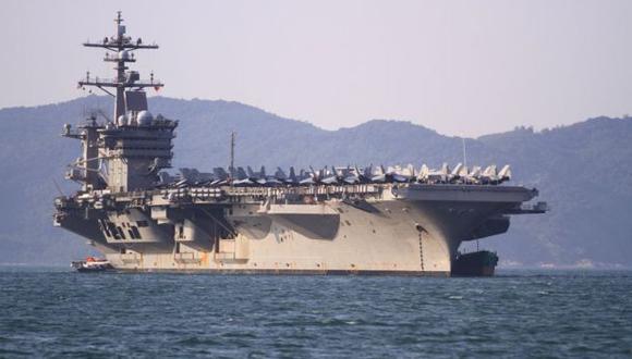 El portaaviones Carl Vinson tiene su puerto base en California, Estados Unidos.