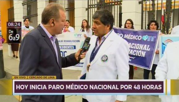 La Federación Médica Peruana acata un paro de 48 horas a nivel nacional (Captura: Canal N)