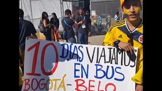 Pareja colombiana viajó 10 días en bus para ver a su selección