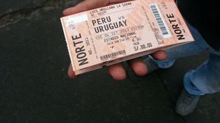 Entradas para el Perú-Uruguay llevan impresos nombre y DNI del comprador