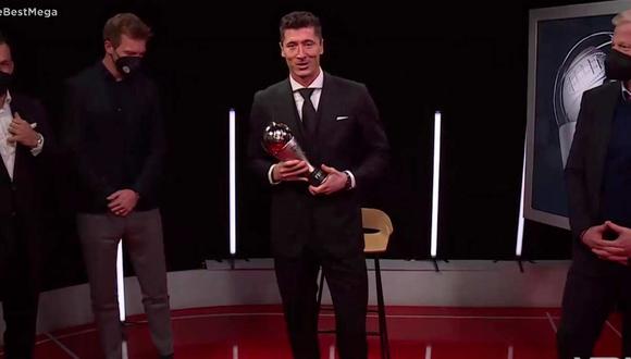 Robert Lewandowski ganó su segundo The Best que entrega la FIFA | Foto: Captura de pantalla.