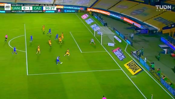 Tigres vs. Cruz Azul: Juan Escobar y el 1-0 con un potente remate dentro del área | VIDEO